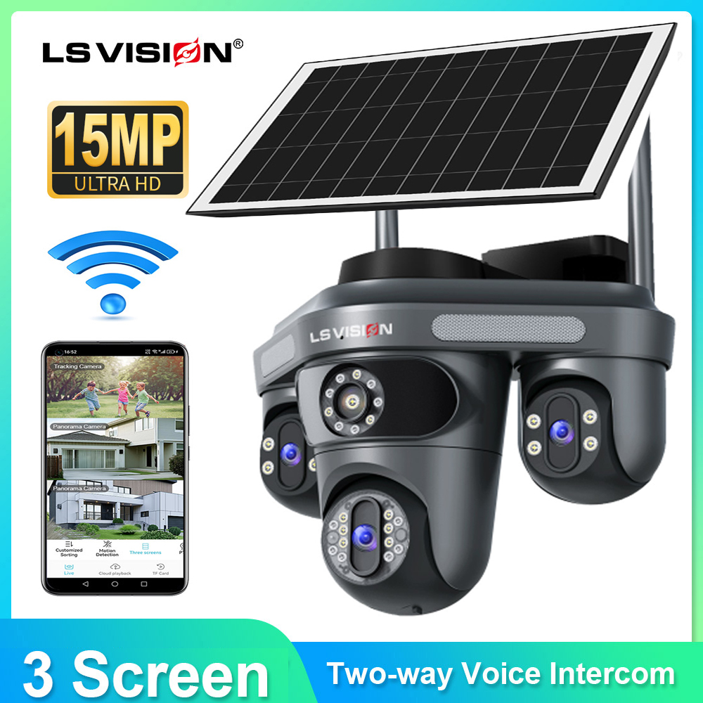Home Yard Security Cameras - LS VISION Çoklu Lens 3 Ekran