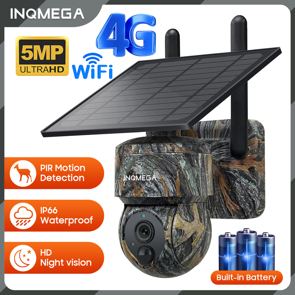 Home Security Outdoor Cameras - INQMEGA 5MP 4G / WIFI Güneş