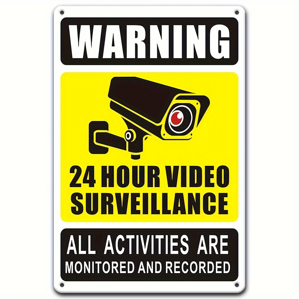 Home Security Video Cameras - 7/24 Video Gözetim Uyarı Levhası -