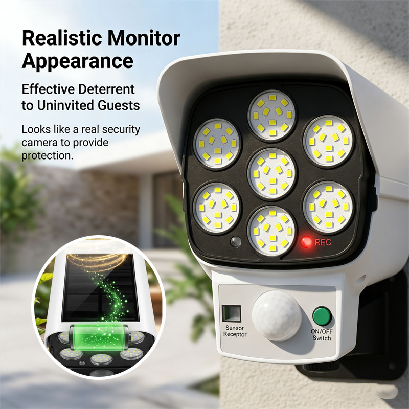 Home Yard Security Cameras - Güneş Enerjili Sahte Güvenlik Kamerası, Hareket