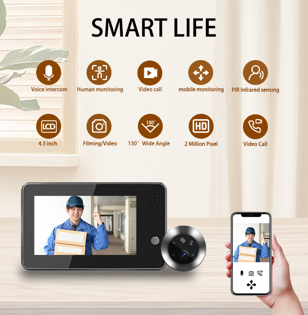 Home Security Video Cameras - 4.3 inç Tuya Smartlife WiFi Kapı