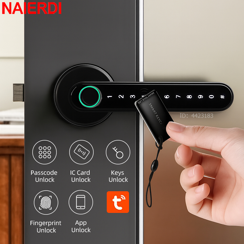 Home Security For Apartments - NAIERDI Akıllı Parmak İzi Kapı Kilidi