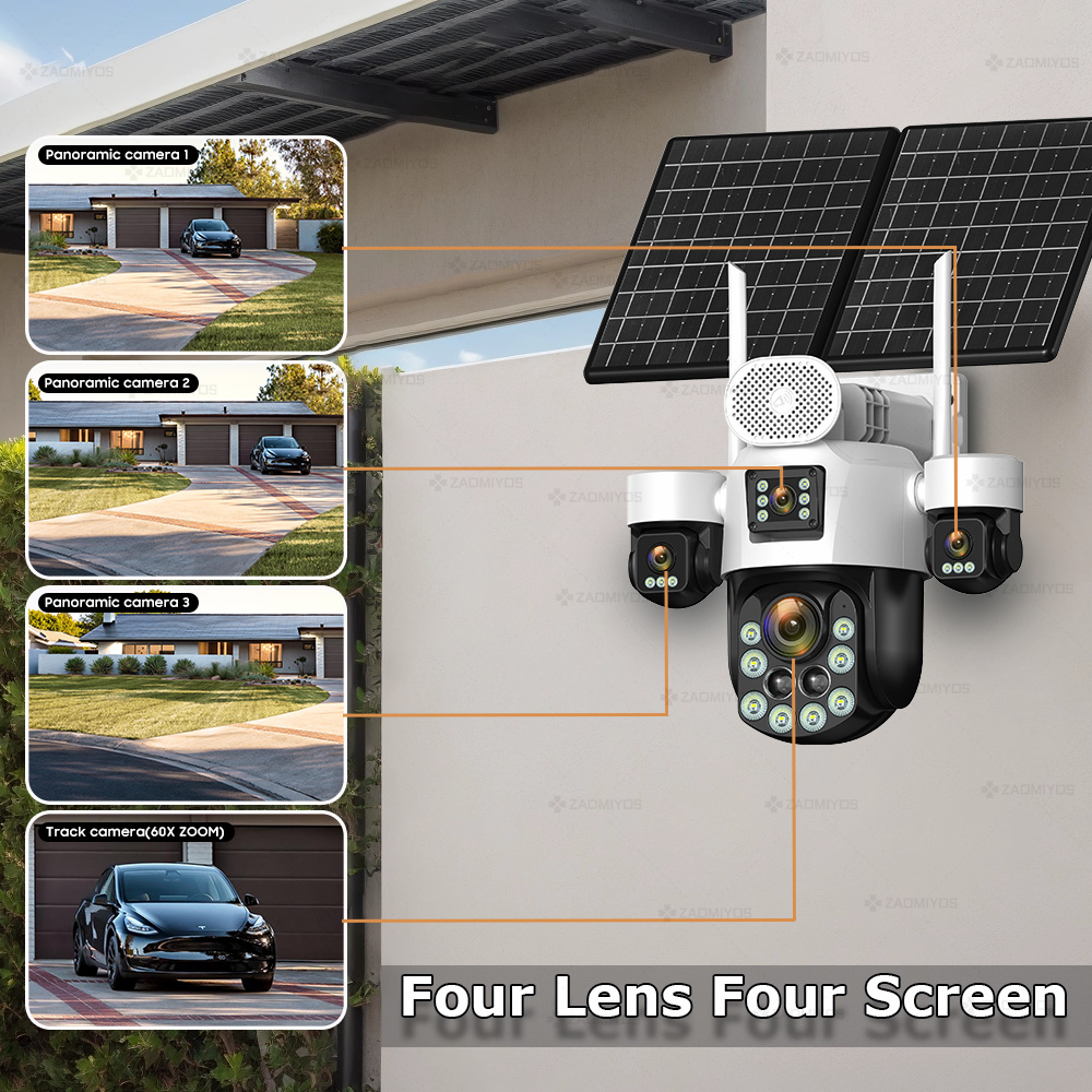 4 Lensli Dış Mekan 360 °   Gün - Home Security Video Cameras incelemesi ve fiyatı