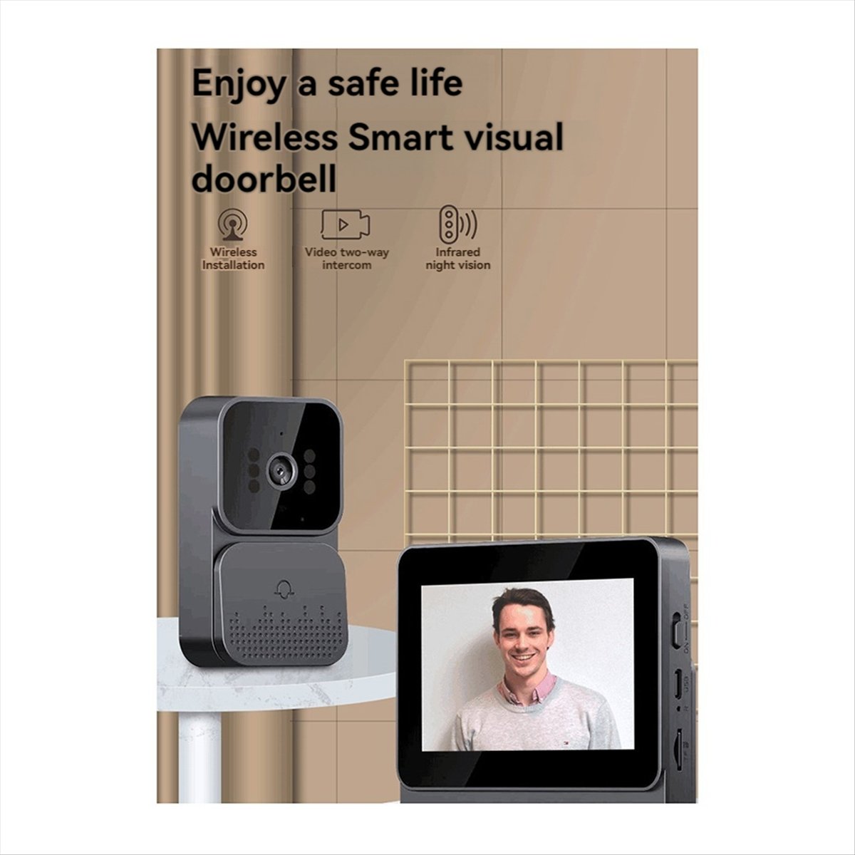 AU47 – Akıllı Kablosuz Kapı Zi - Home Security Video Cameras incelemesi ve fiyatı